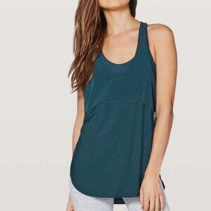 Lululemon Women’s Naval Blue Twist Train Singlet Tank Top Lace M/L Activewear